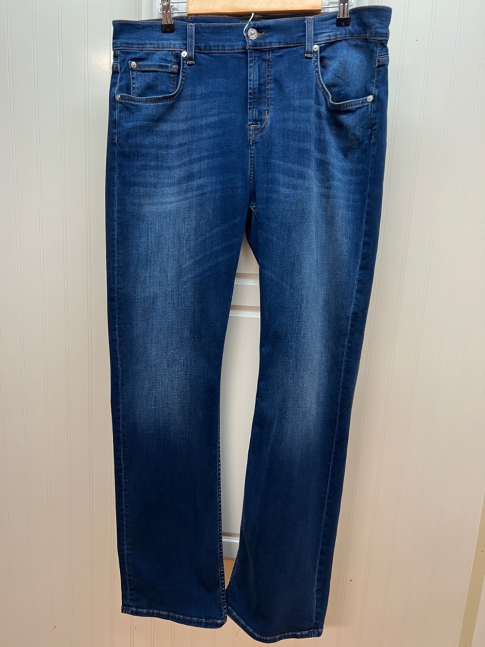 7 For All Mankind Men's Straight Leg Jeans in Deep Indigo